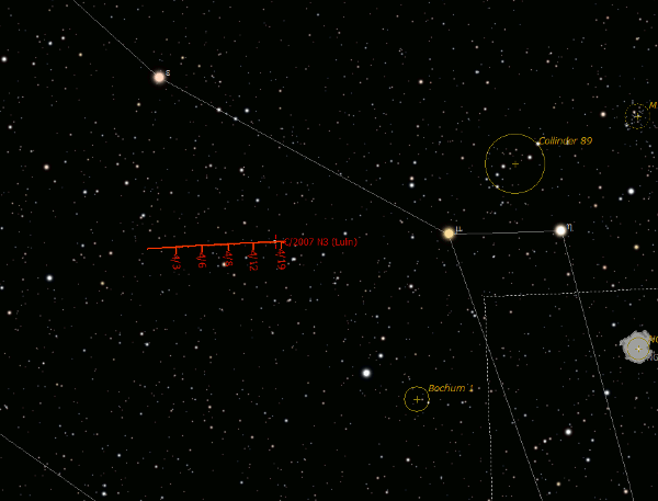 кометы C/2007 N3 (Lulin) в апреле