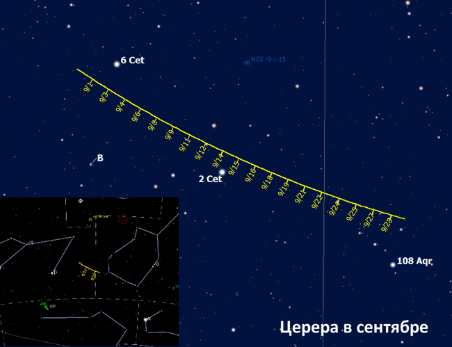 Церера в сентябре 2011