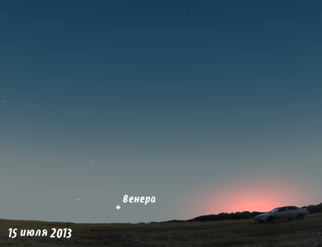 Венера на закате в июле 2013