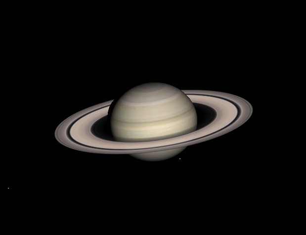 Вид Сатурна в телескоп в июле 2013 