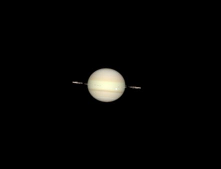 Вид колец Сатурна в феврале
