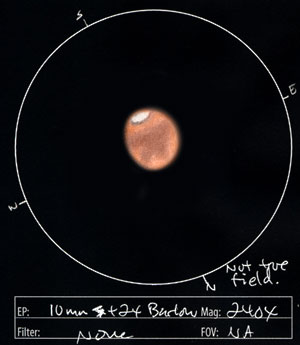 Типичный вид Марса в телескоп